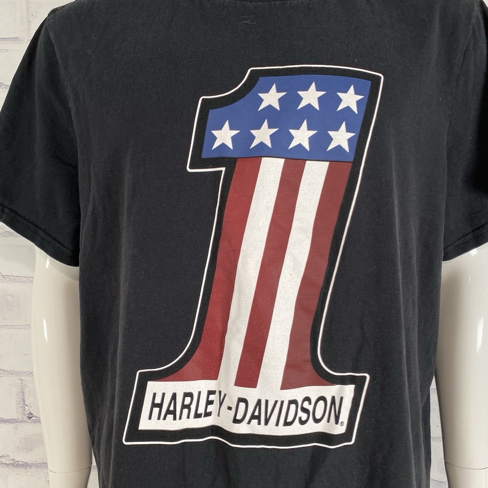 Harley-Davidson Shirt Men's 2XL Short Sleeve Tee Logo Graphic Black Motorcycle